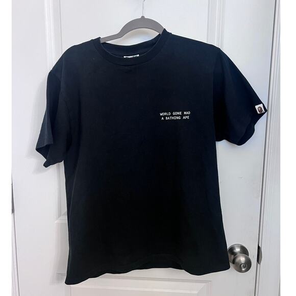 Bape A Bathing Ape World Gone Mad Cotton T-Shirt Men's M Streetwear Logo Casual - Picture 1 of 5